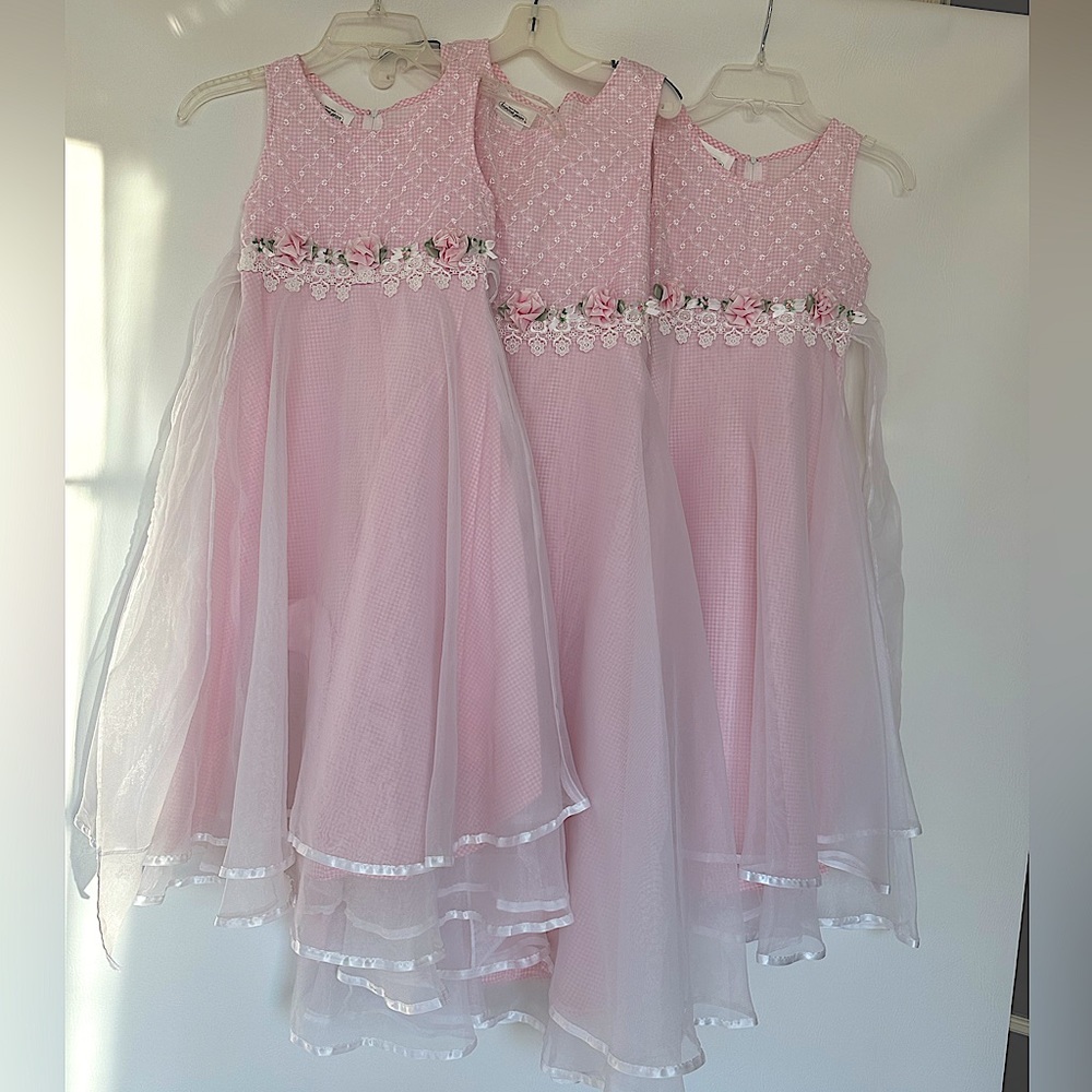Girls Pink Formal Dresses - 3 Matching